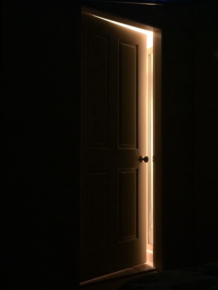 a picture of a door showing a bit of light - The Flinch